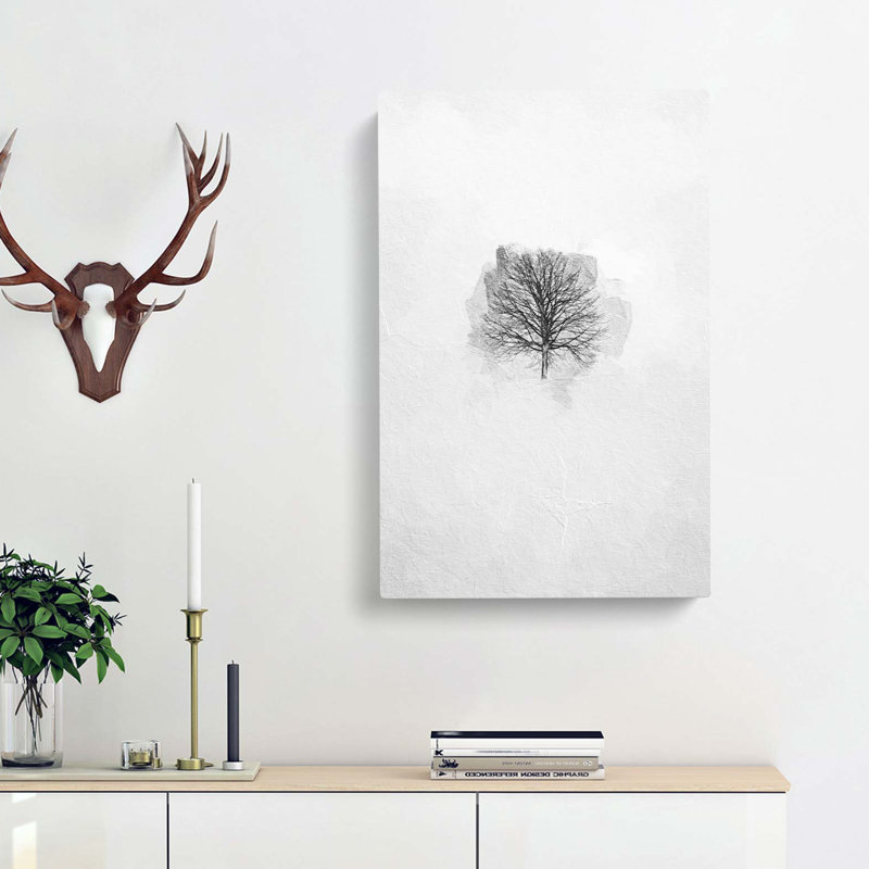 A Winter Tree In Abstract - Wrapped Canvas Painting, 60cm H x 40cm W x 3cm D