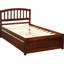 Lit plateforme simple en bois de noyer avec lit gigogne pliant - Solution de chambre à coucher peu encombrante-445706794