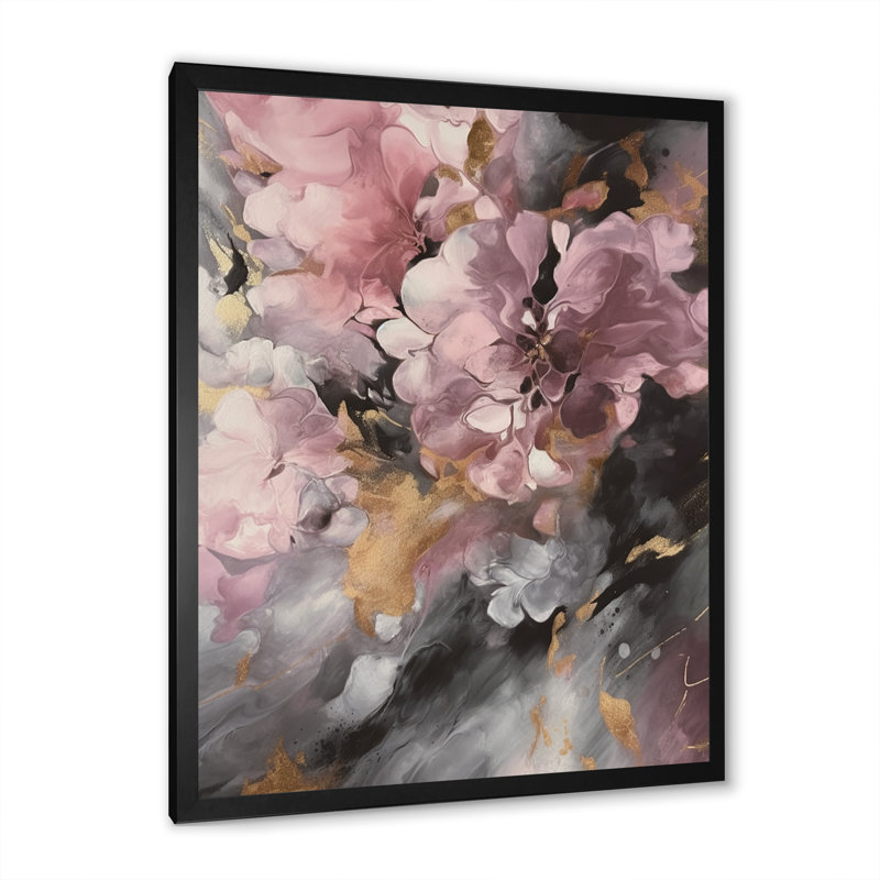 Hortensias roses - imprimé, Cadre photo noir, H 20 po x l 12 po x P 1 po