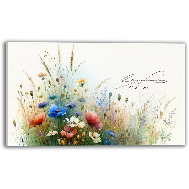 «Artist's Meadow», reproduction d'art sur toile avec aquarelle, H 24 po x l 42 po