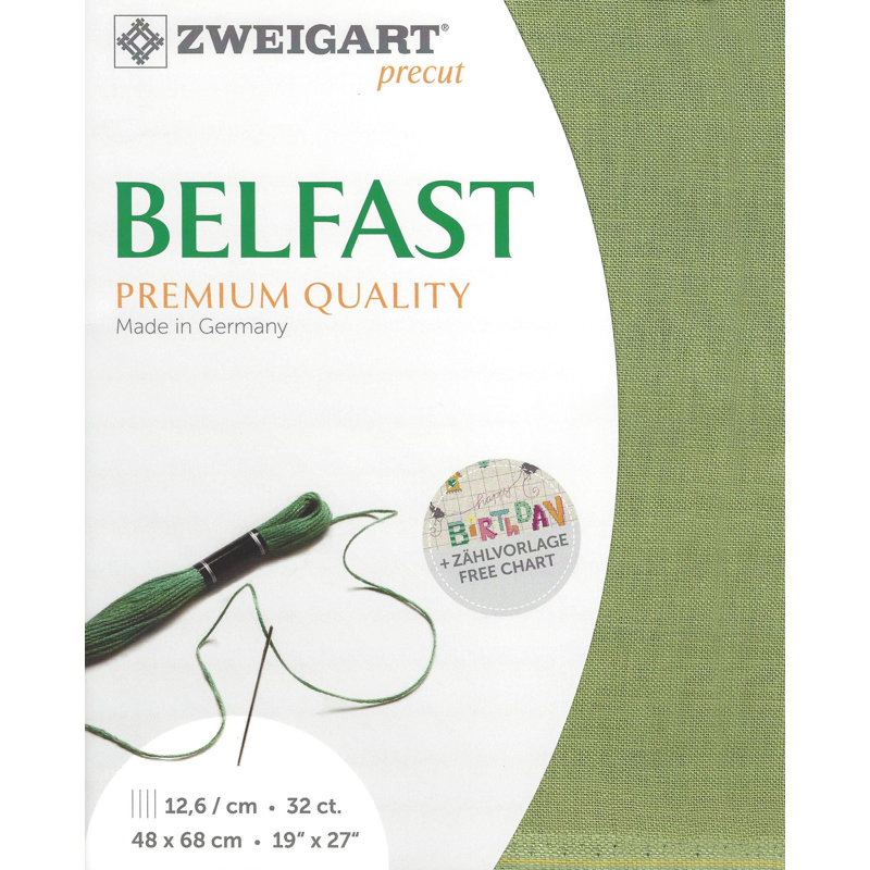 Prédécoupé Zweigart Belfast 32 compte Olive 3609/6016, Olive