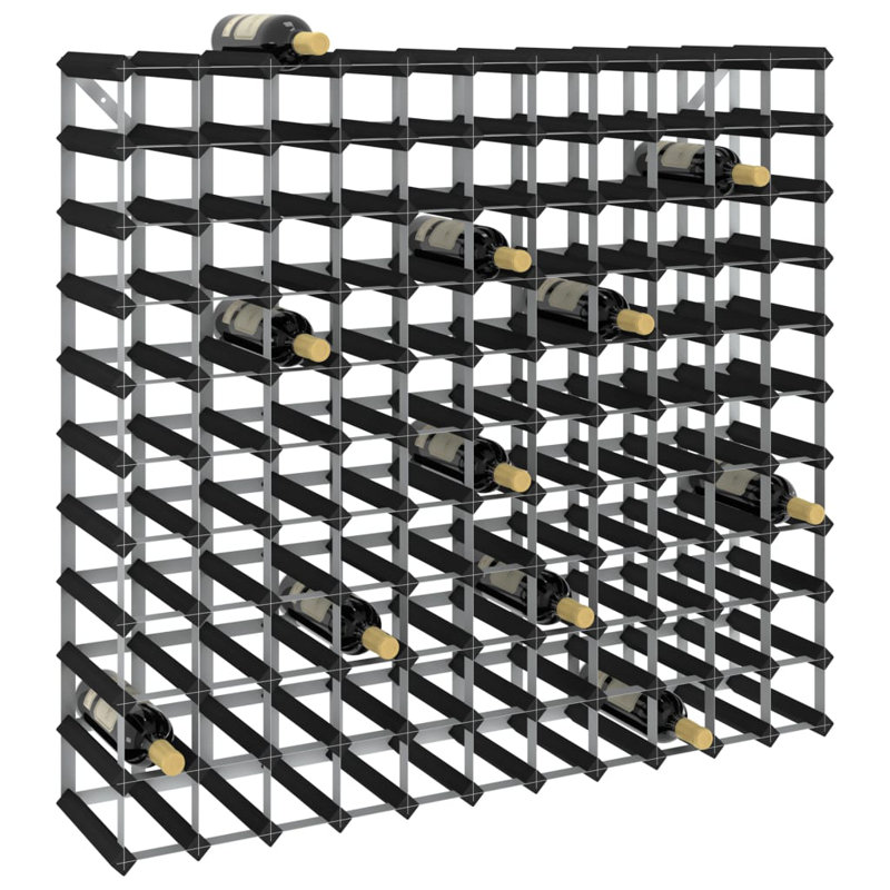 Porte-bouteilles de vin Danera, Noir, noir, noir, noir, H 16,7 po x l 16,7 po x P 8,9 po