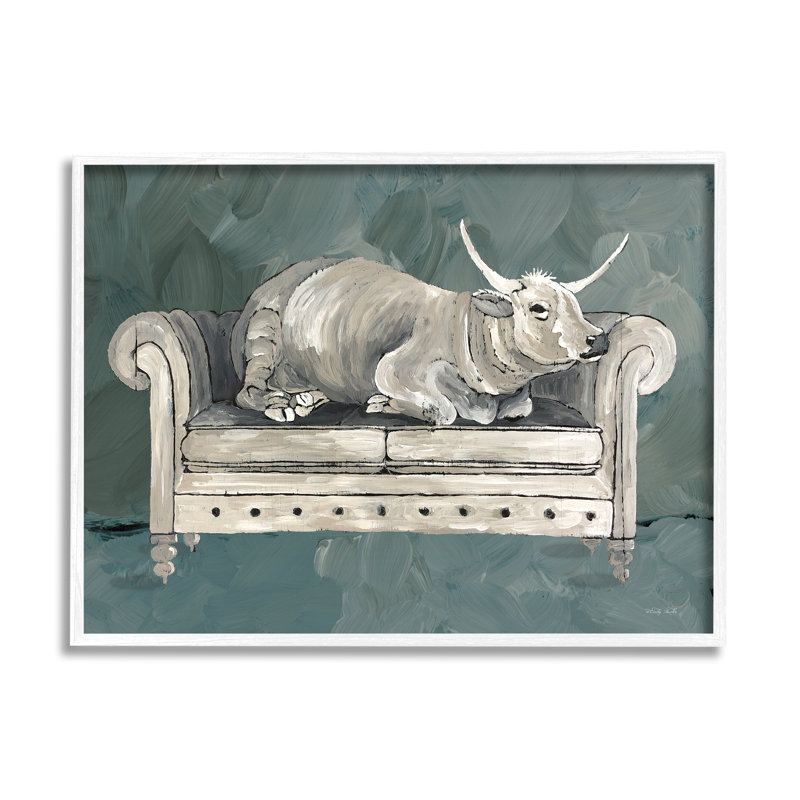 Couchette campagnarde de style campagnard sur fond vert, Giclée encadrée blanc bord de mer, H 11 po x l 14 po x P 1,5 po