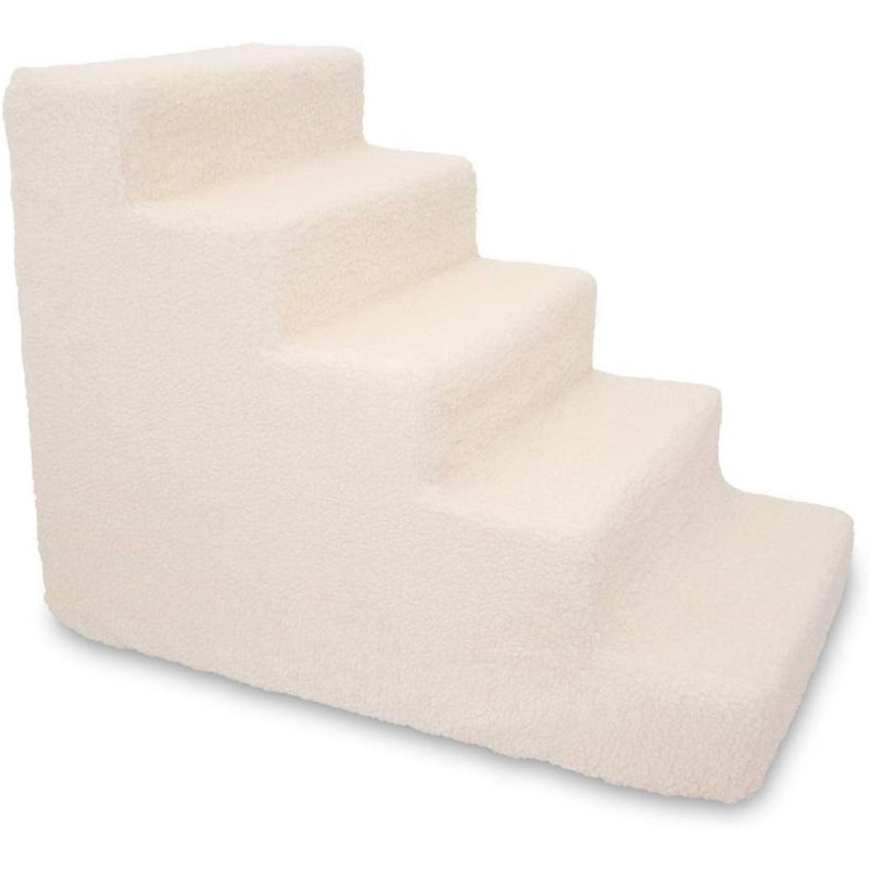 Escalier pour chien, rampe portative en mousse pour marches pour canapé et lit surélevé, balançoire antidérapante, 5 marches