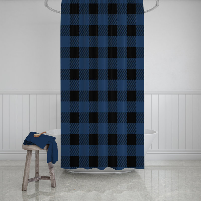 Ericamarie Plaid Shower Curtain, 90" H x 71" W