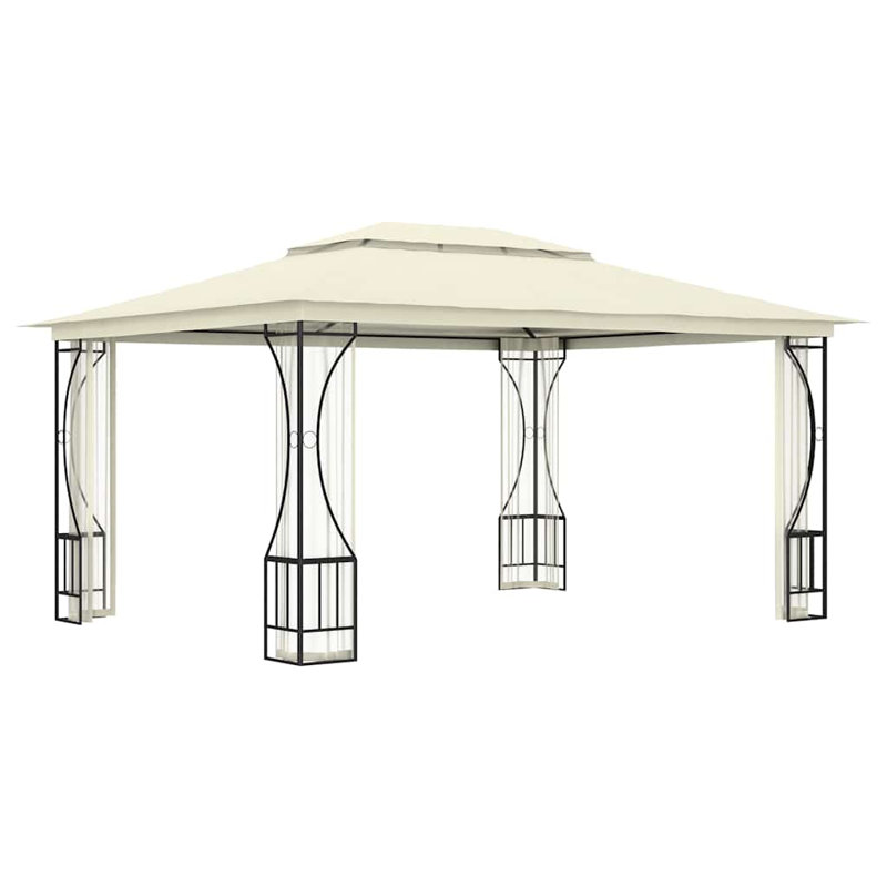 Abri de jardin extérieur pour abri de jardin 9,8 x 13,1 x 8,7 pi Gazebo with Nets, Crème