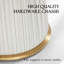 Luxurious Gold-Trimmed Pleated Marble Round Coffee Table-349619083