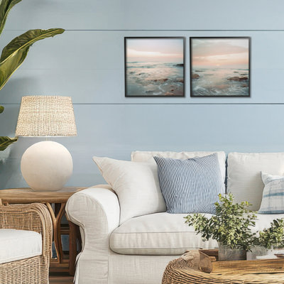 Ensemble de giclées encadrées 2 pièces Coastal Sea Melody, design par Lazar Studio