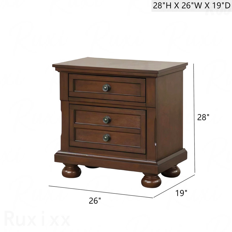 Table de chevet cerise foncée