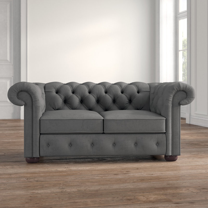 Huskins 68.4'' Velvet Loveseat, Dark Gray Velvet