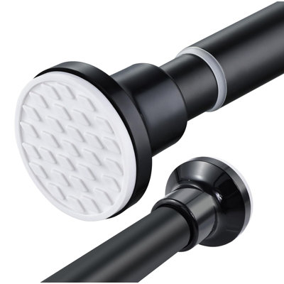 130cm Straight Shower Curtain Pole & Hook Set