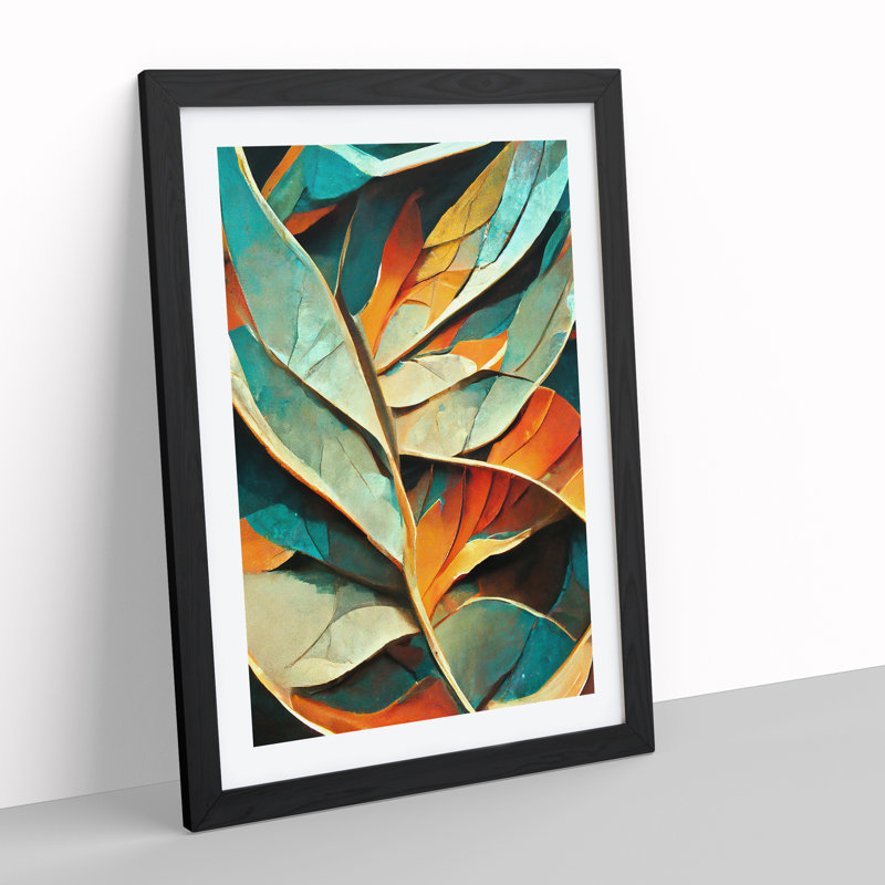 Leaf - Framed Print, Black, 64cm H x 46cm W x 2cm D