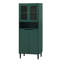 Armoire de rangement haute avec 2 portes vitrées et 2 portes, grande armoire de cuisine avec poignées dorées-1050952641