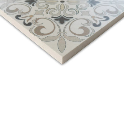 Madellion Limestone Taupe 6"x6" Laser Engraved Tile