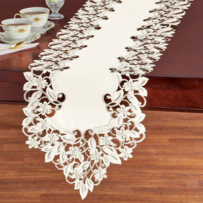 Trailing Vines Embroidered Intricate Cutwork Table Linens