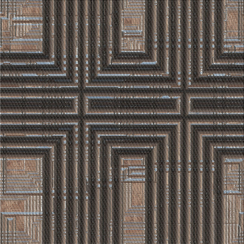 Tapis de zone brun à motif, Carré 3 pi