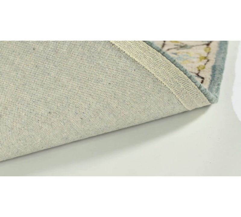 Handmade Tufted Blue Wool Round Area Rug, 24"