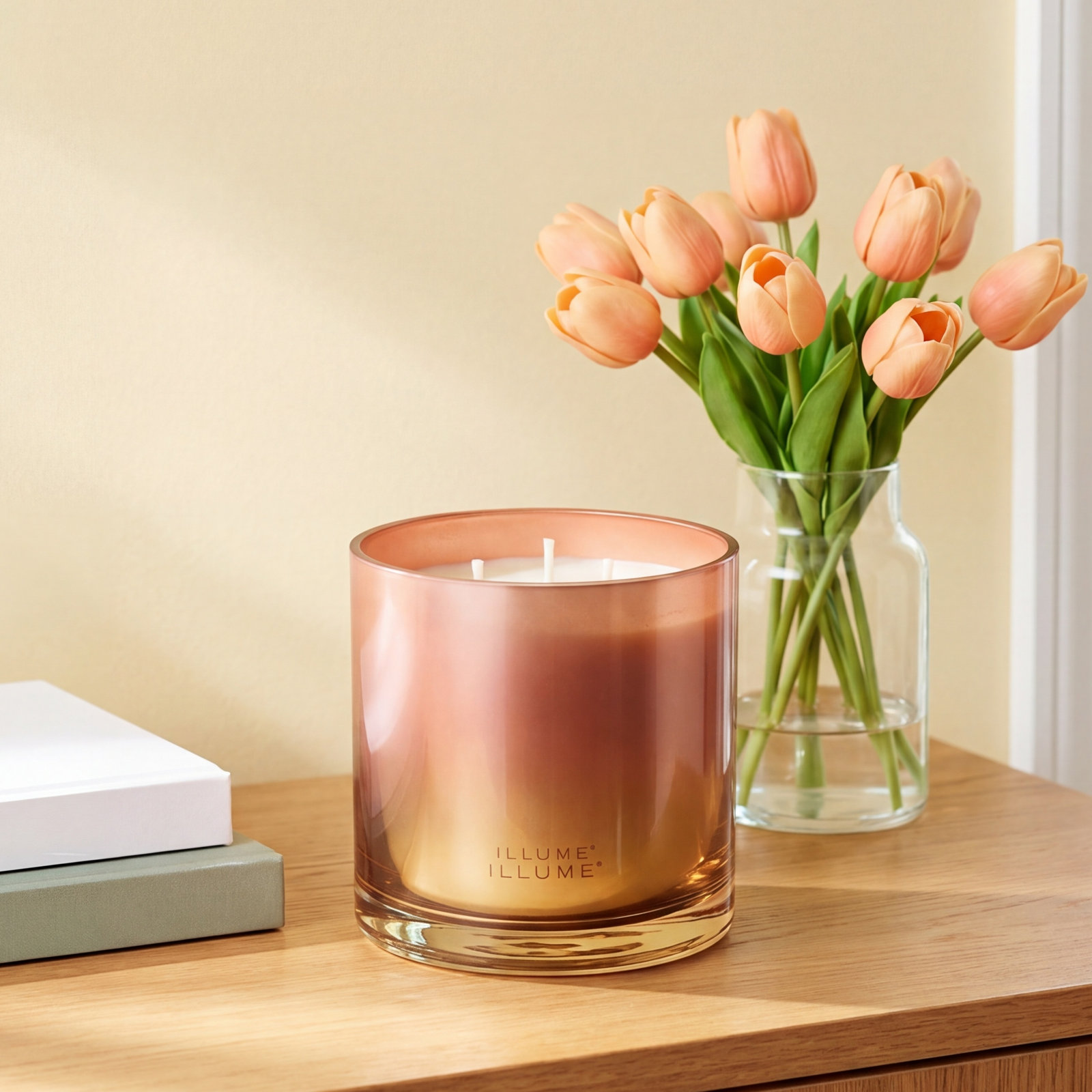 Beautifully Done Paloma Petal Candle, Baltic Glass
