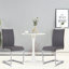 Chaise de cuisine moderne, ensemble de 2 chaises d'appoint rembourrées à haut dossier avec pieds en tube de métal en forme de C, chaise de cuisine-63995965-63995967-63995964
