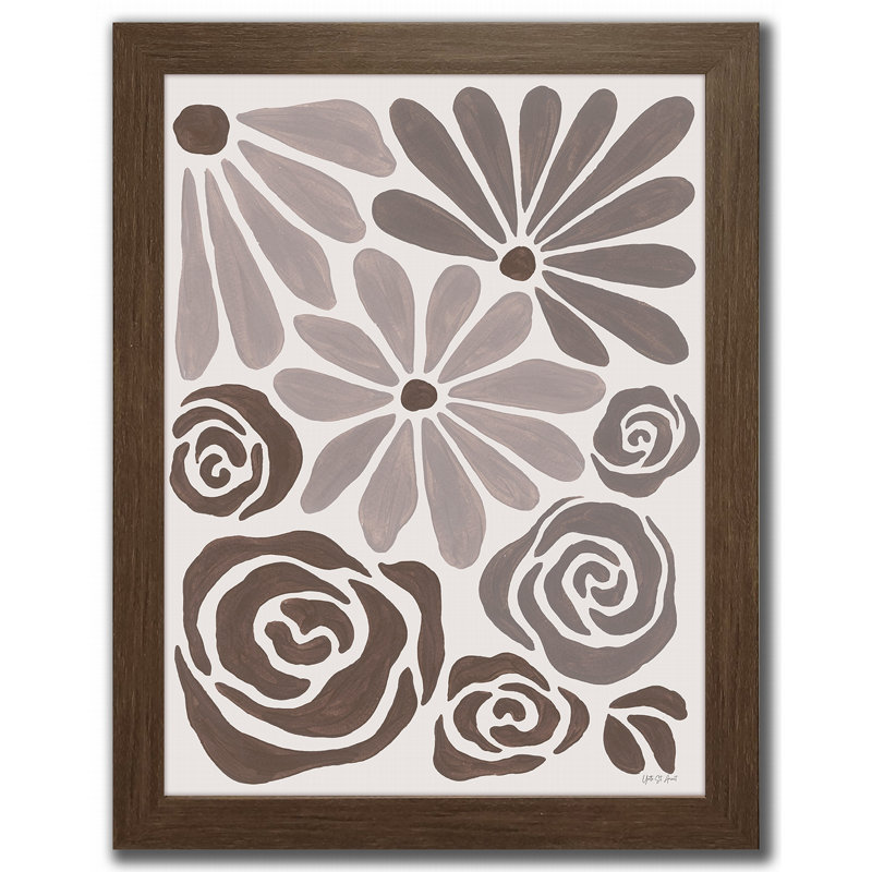 Mocha Blooms II, art mural encadré