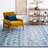 Geometric Cozy Shag Blue/White Indoor Area Rug for Living Room, Bedroom-450483361