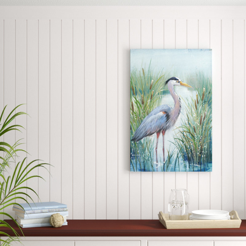Marsh Heron I by Timothy O' Toole - Painting, 91cm H x 61cm W, Wrapped Canvas