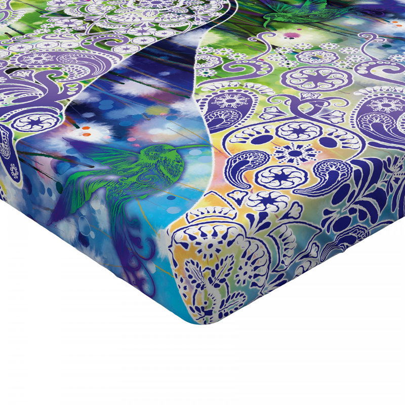 Microfiber Paisley Fitted Sheet, Full Fitted Sheet