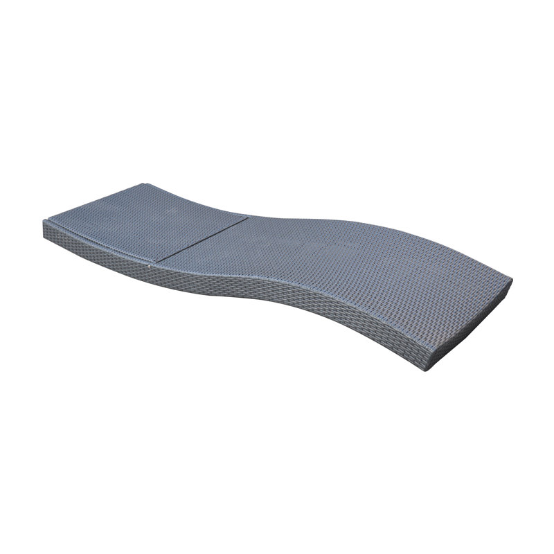 Contemporary Black HDPE Wicker Adjustable Chaise Lounge, 78"