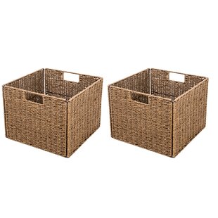 Blush Pink Rectangular Weave Basket Storage Container, 13 x 5.3 Inches, Mardel