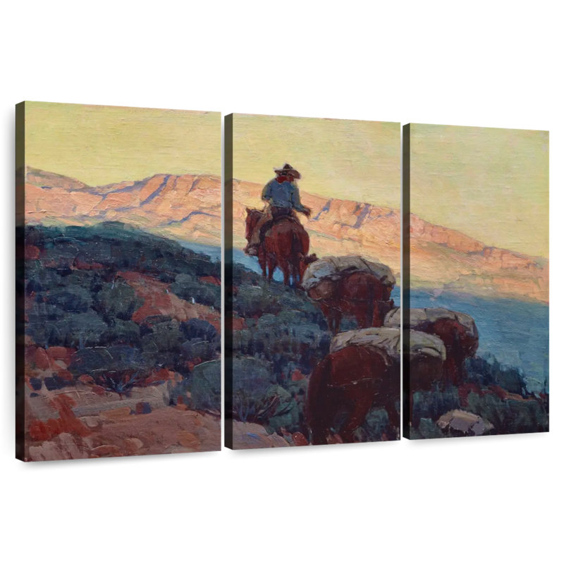 Lelar Cowboy On The Trail, 32" H x 50" W
