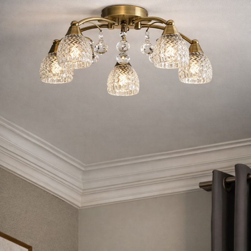 LISMORE 5 LIGHT CW CRYSTAL DROPLETS