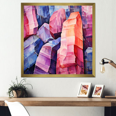 Purple And Pink Healing Stone - Spiritual Stone Wall Art