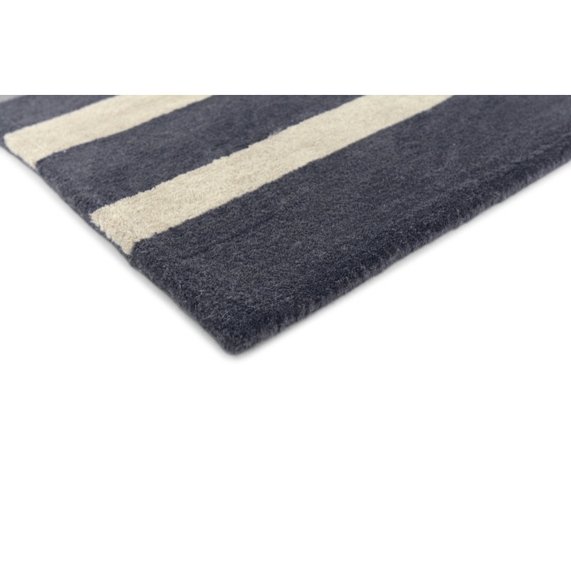 Striped Area Rug in Gray/Pink/White, Rectangle 4'7" x 6'7"