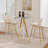 3 Piece Pub Table and Velvet Fabric Pedestal Bar Stool Dining Set (Set of 3)-1076239138