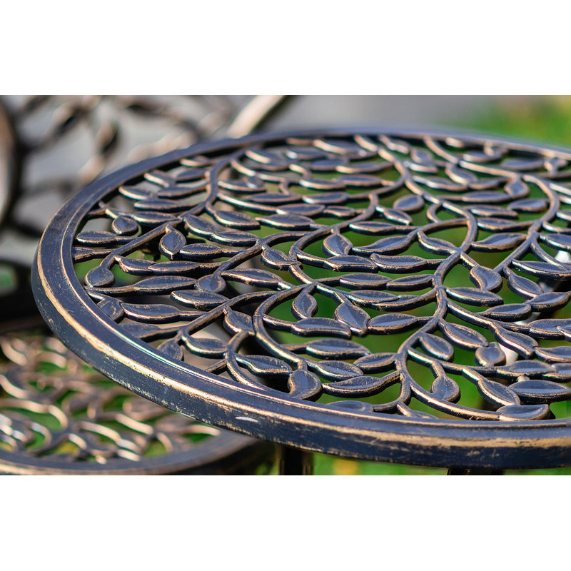 Riemer 2 - Person Patio Dining Set with Round Table, Bronze