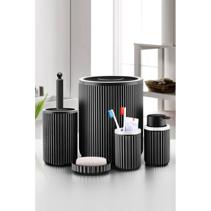 Ensemble d'accessoires de salle de bain 5 pièces, Noir