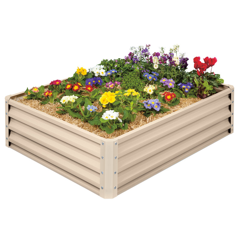 Feltonville Metal Raised Garden Bed, Beige