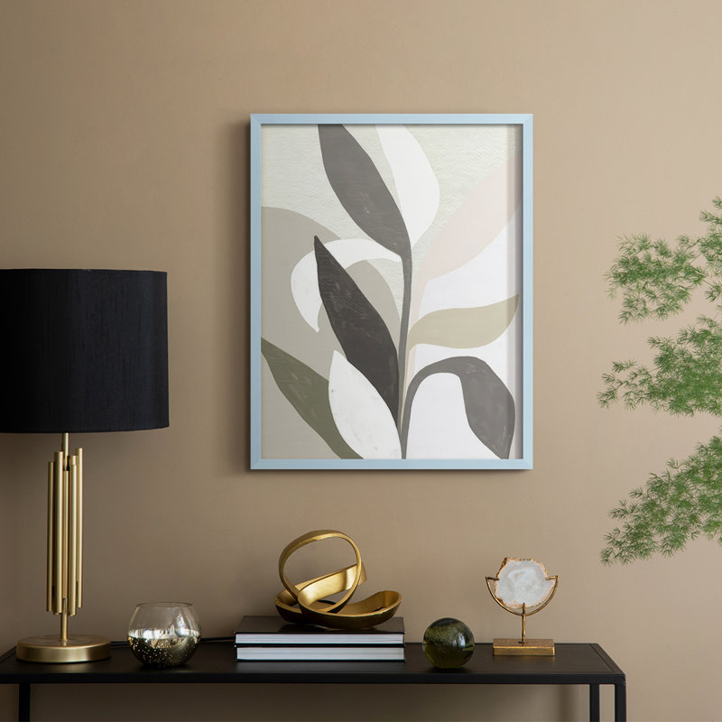 Papier découpé Sproutling II, reproduction encadrée - bois massif, H 21 po x l 17 po, Bleu