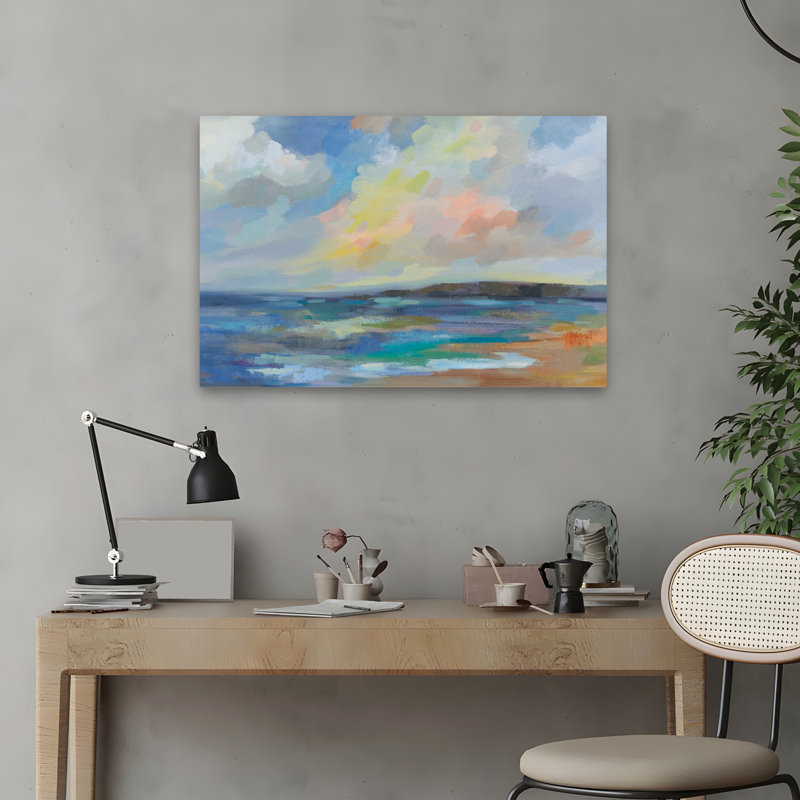 Bord de mer côtier et plage, H 24 po x l 16 po