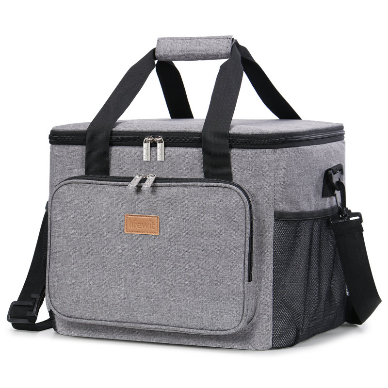 Large Lunch Bag Insulated Lunch Box Soft Cooler Cooling Tote For Adult Men Women, Grey, 11.02cm H x 11.02cm W x 13.78cm D