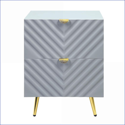 Table de chevet 2 tiroirs Gaines Grey