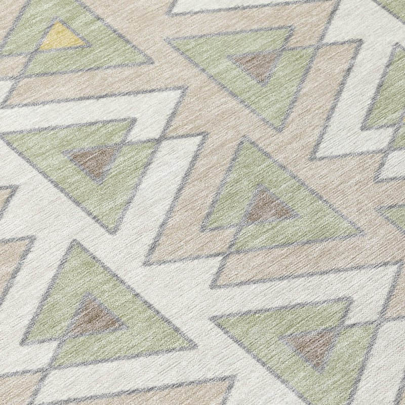 Machine Washable Indoor/Outdoor Chantille ACN2560 Geometric Rug, 1'8" x 2'6", Ivory