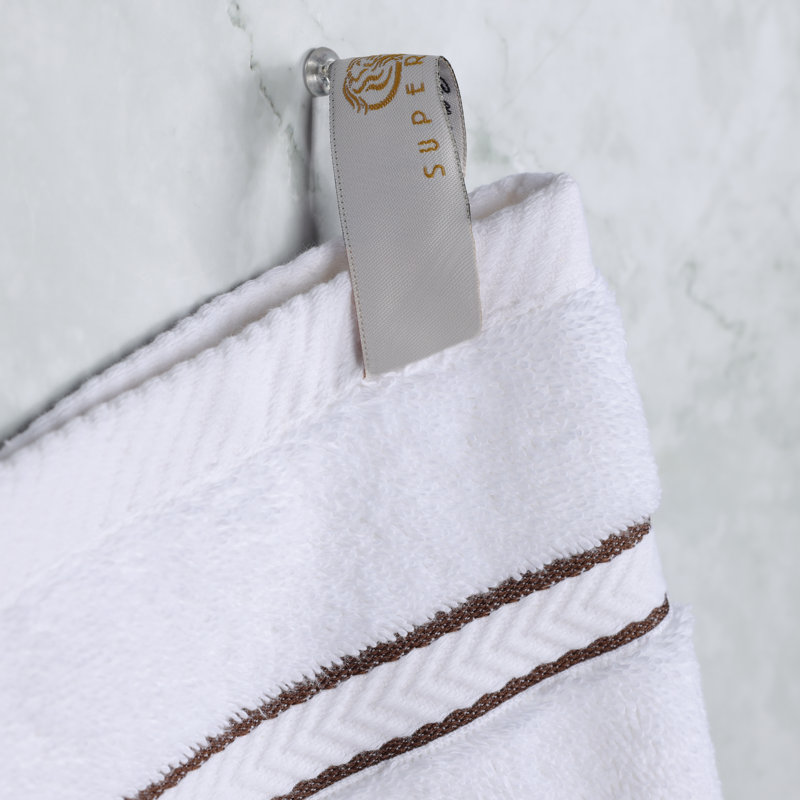 Hotel Turkish Cotton 12-Piece Face Towel Set, Ultra-Plush & Luxury Weight, Chocolate