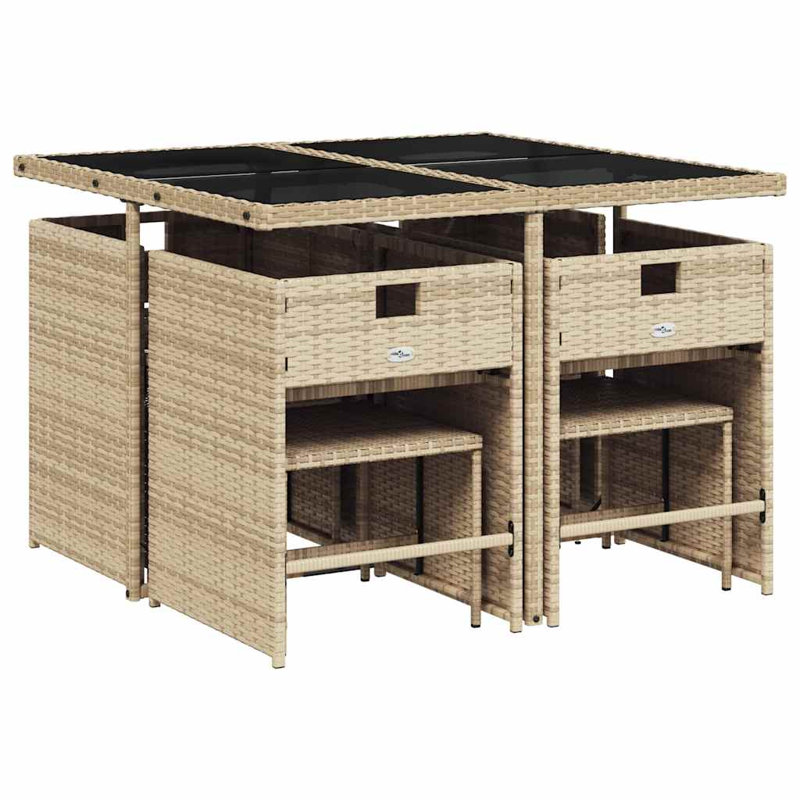 Patio Dining Set with, Cream White, Beige
