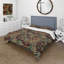 Ensemble de housse de couette tropical rouge doré et fougères tropicales II-109173848