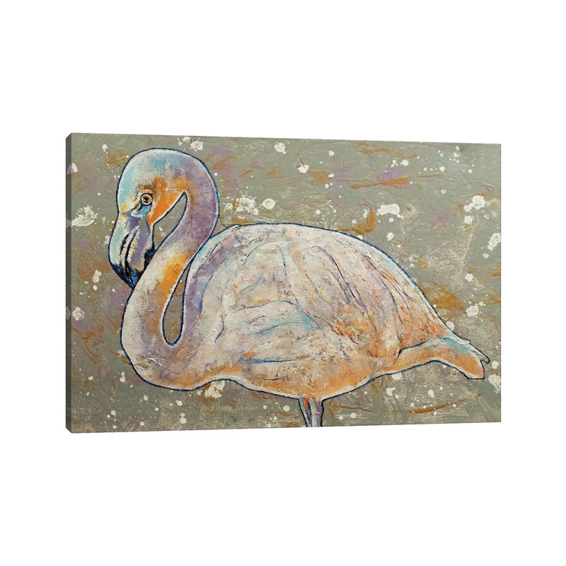 White Flamingo by Michael Creese - Wrapped Canvas Painting, 66.04 cm H x 45.72 cm W x 1.91 cm D