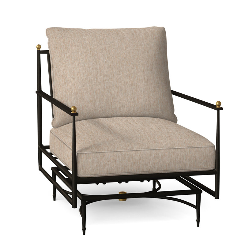 Roma Patio Armchair with Cushions, Dove Sunbrella® Linen, Welt, Standard Plus