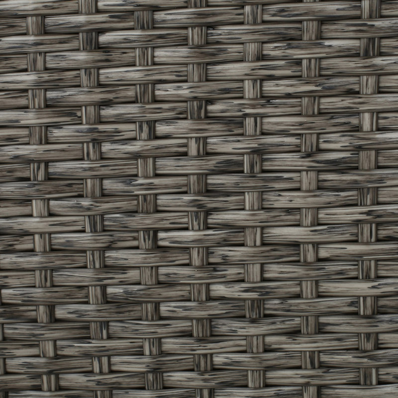 Chaise de terrasse pivotante avec coussins Arville, Mélange noir / gris foncé