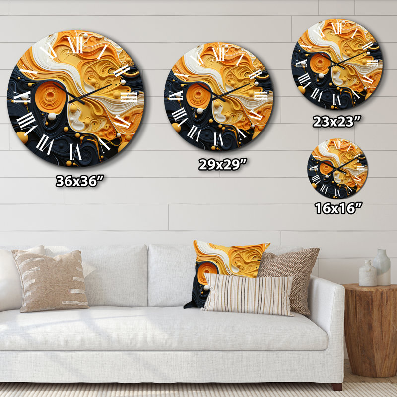 Horloge murale en métal Kamini, Grand