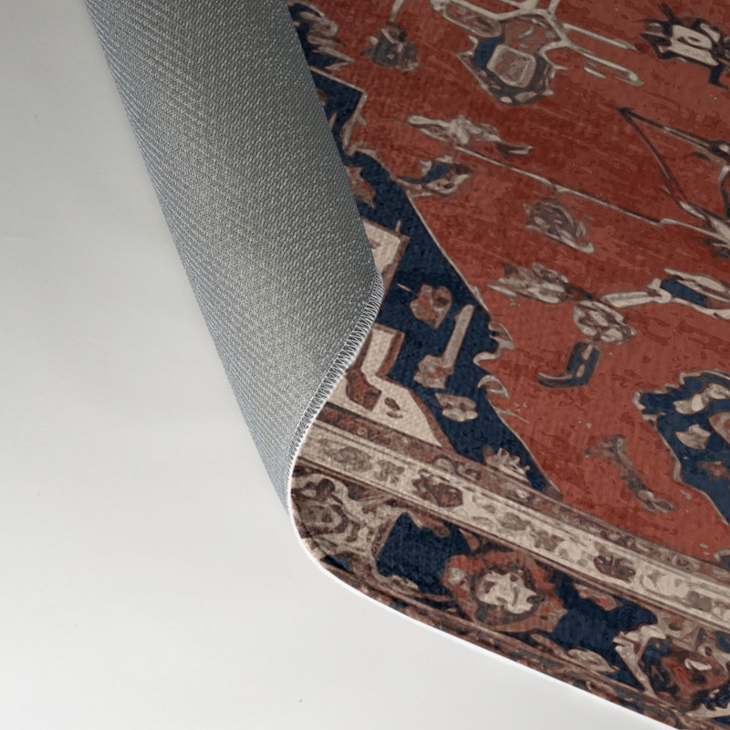 Tapis d'intérieur et d'extérieur brun Persian, Rectangle 5 pi x 7 pi